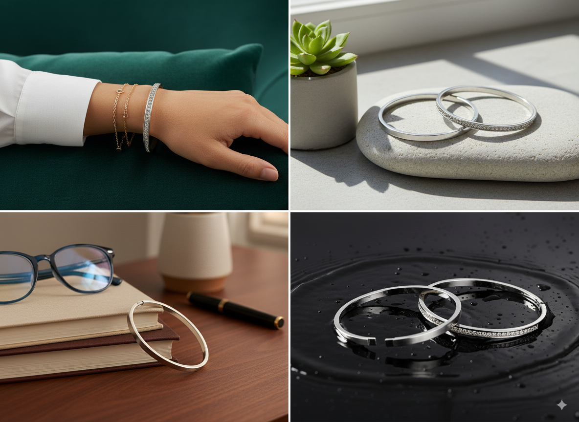 Brățară cu cristale din oțel inoxidabil